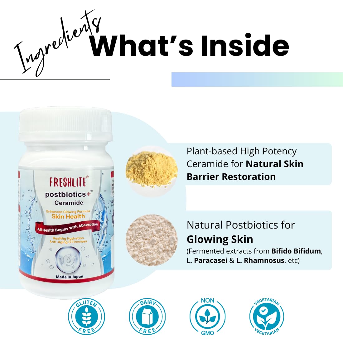FRESHLITE Japanese Clear Skin Ceramide Supplement Capsule, 60 Count