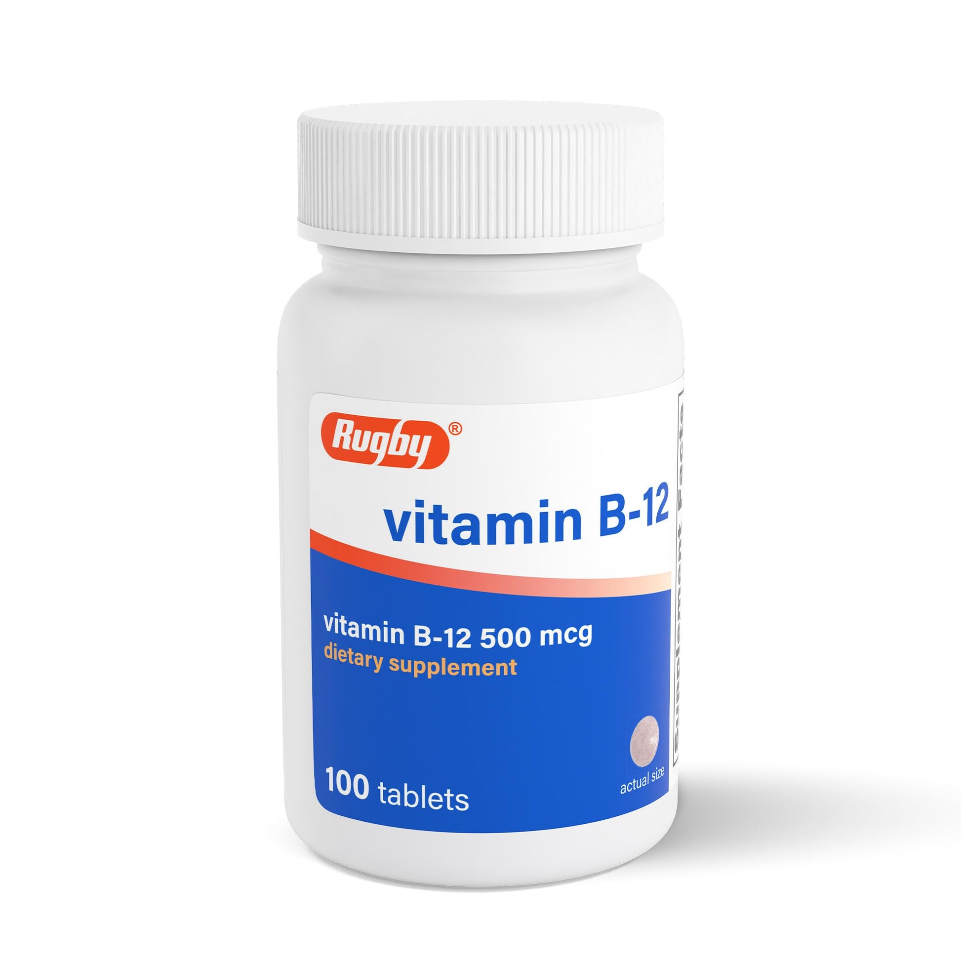Rugby Laboratories Vitamin B12 500 mcg Tablet, 100 Tablets