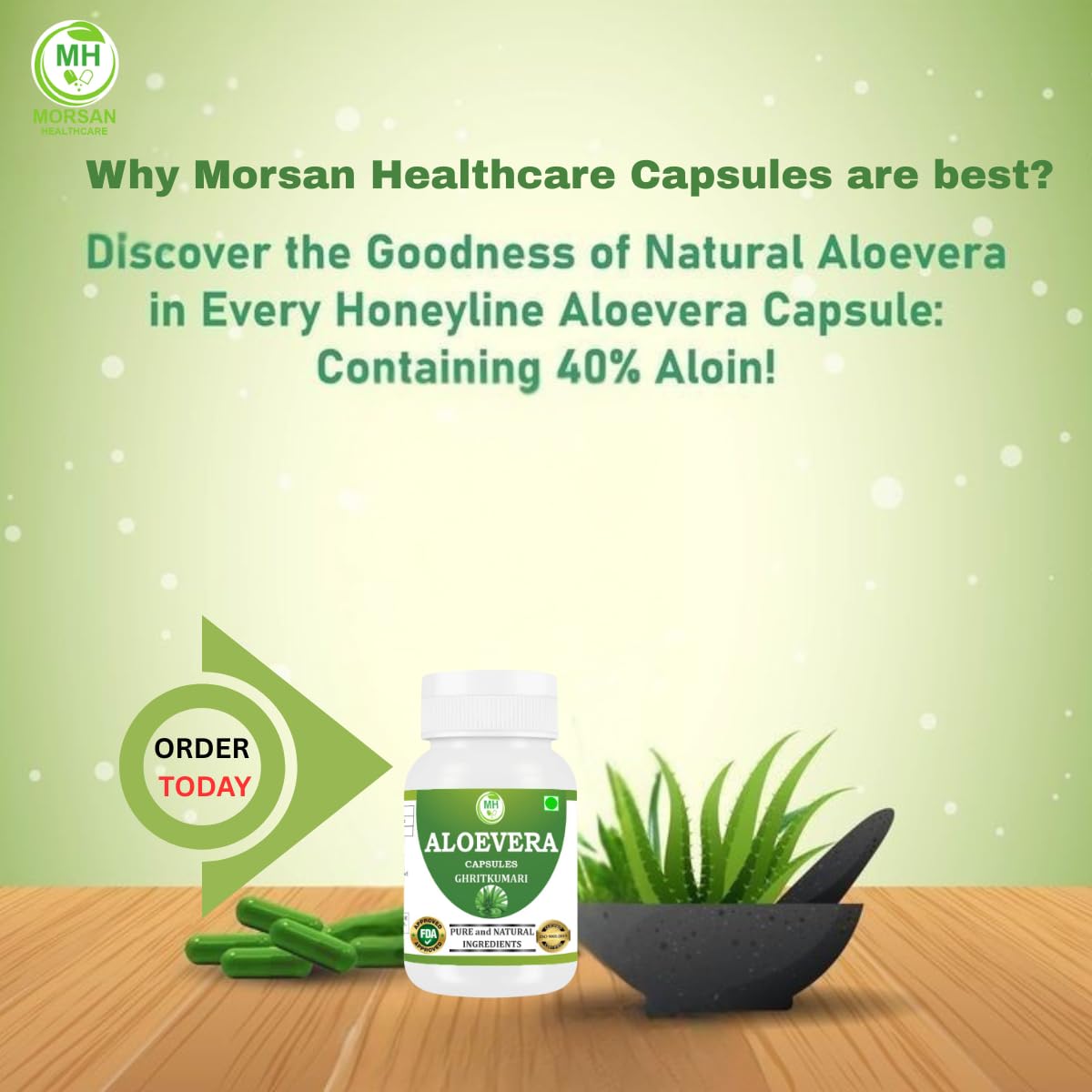 Generic Aloe Vera Capsules 60 Count
