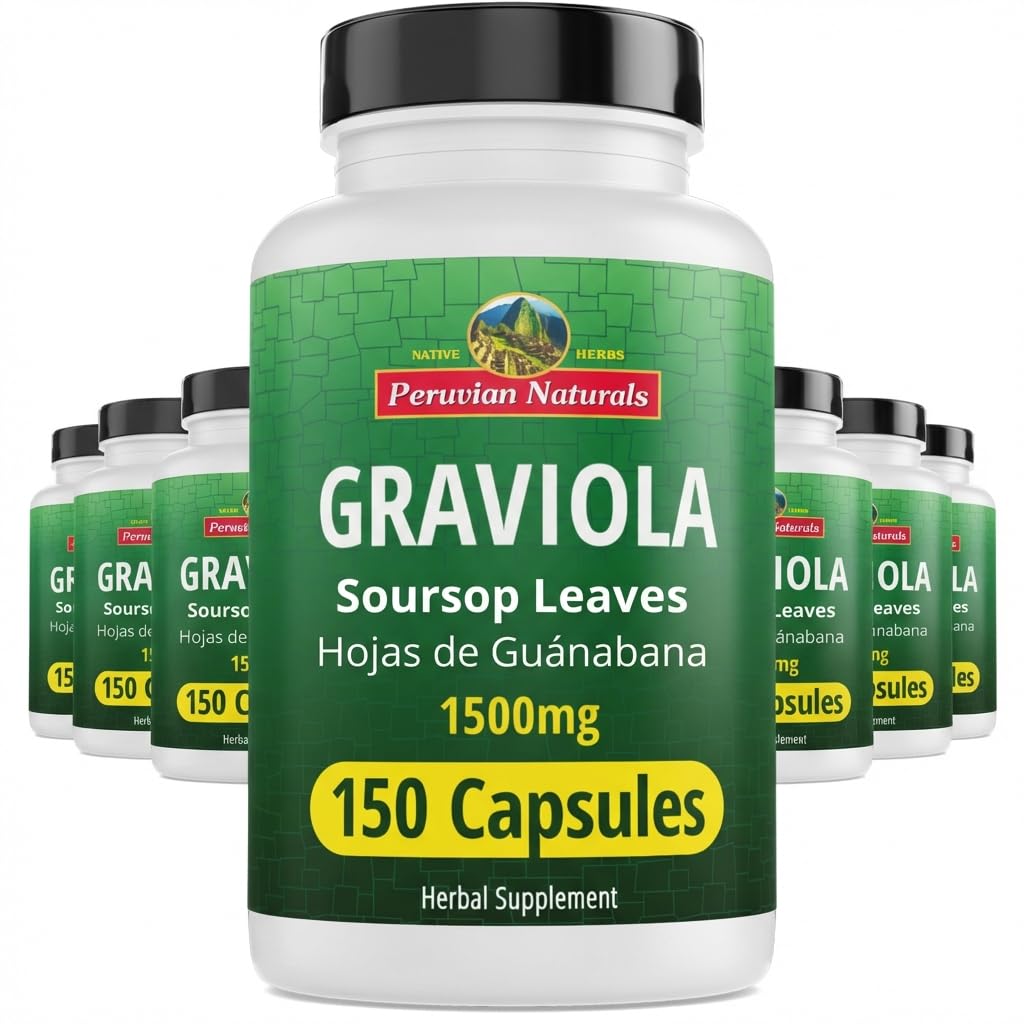 Peruvian Naturals Graviola Soursop Capsules 1800 Count
