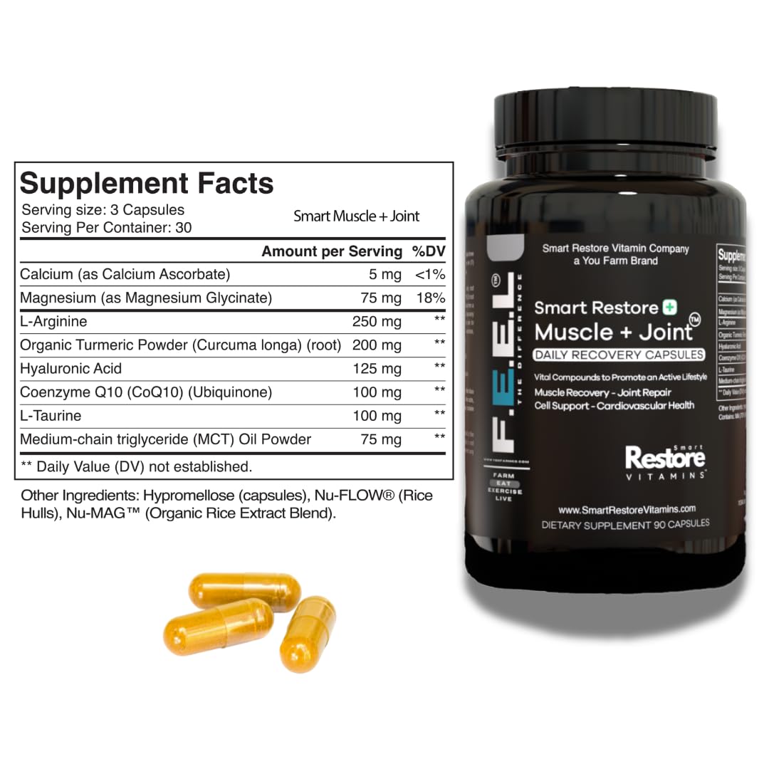 Smart Restore Vitamins Wellness Bundle Complete Multivitamin and Joint Support Formula with Turmeric, CoQ10 & Hyaluronic Acid Capsules, 150 Count