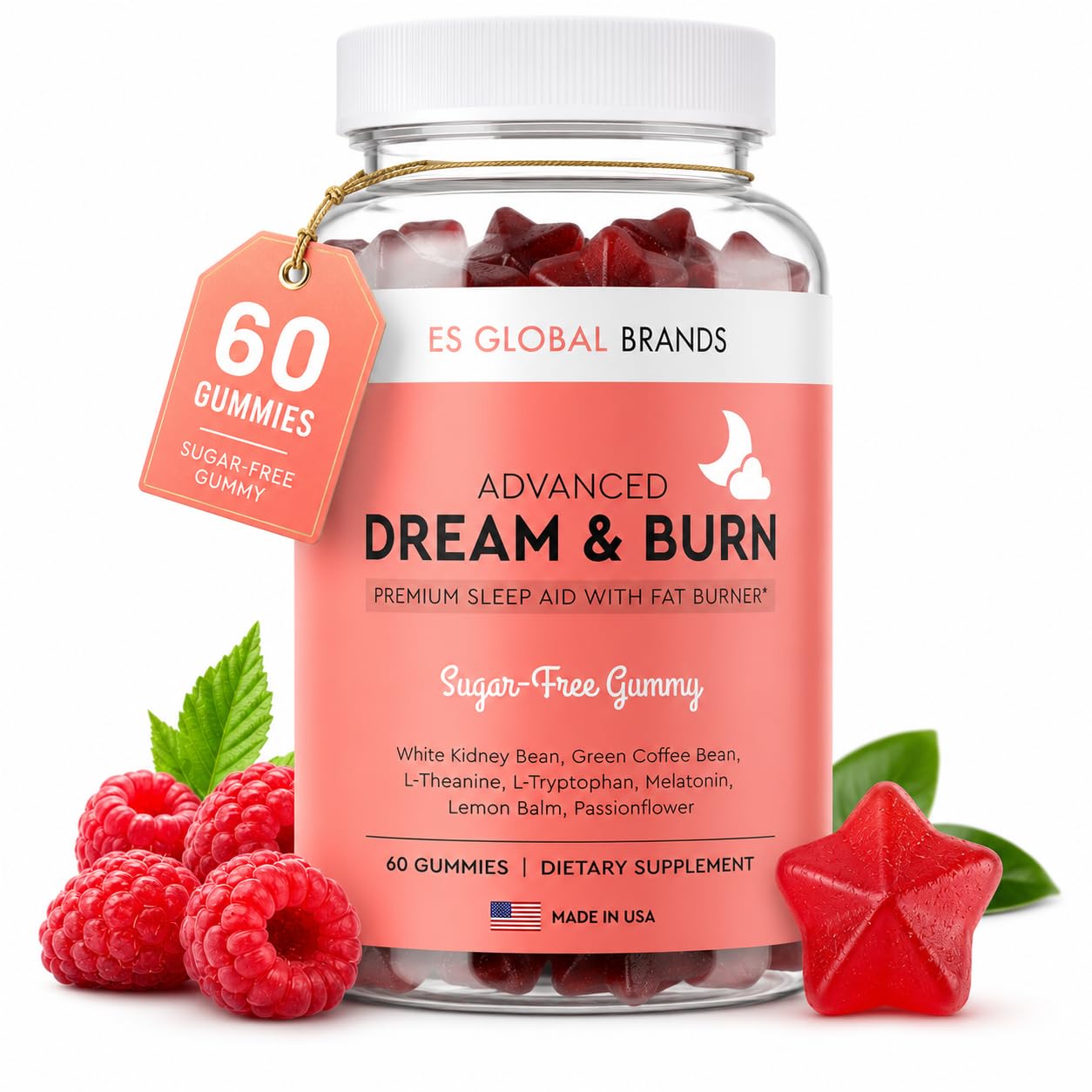 ES Global Brands Night Time Fat Burner Gummies 60 Count
