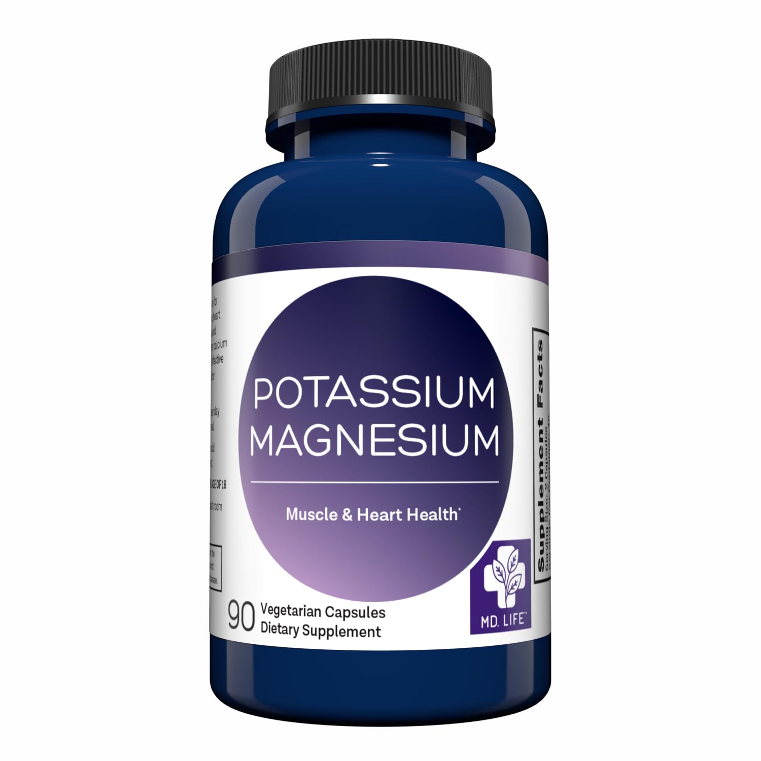 MD.LIFE Potassium Magnesium Supplement Capsule 90 Count