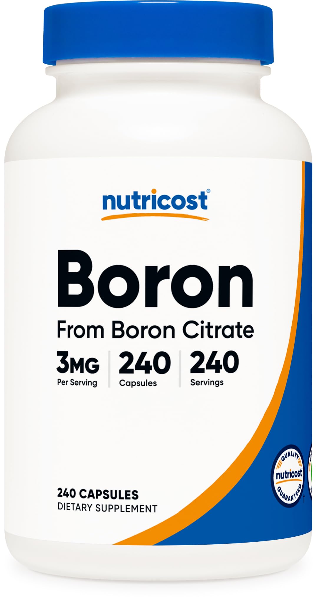 Nutricost Boron 3mg Supplement, Capsules, 240 Count
