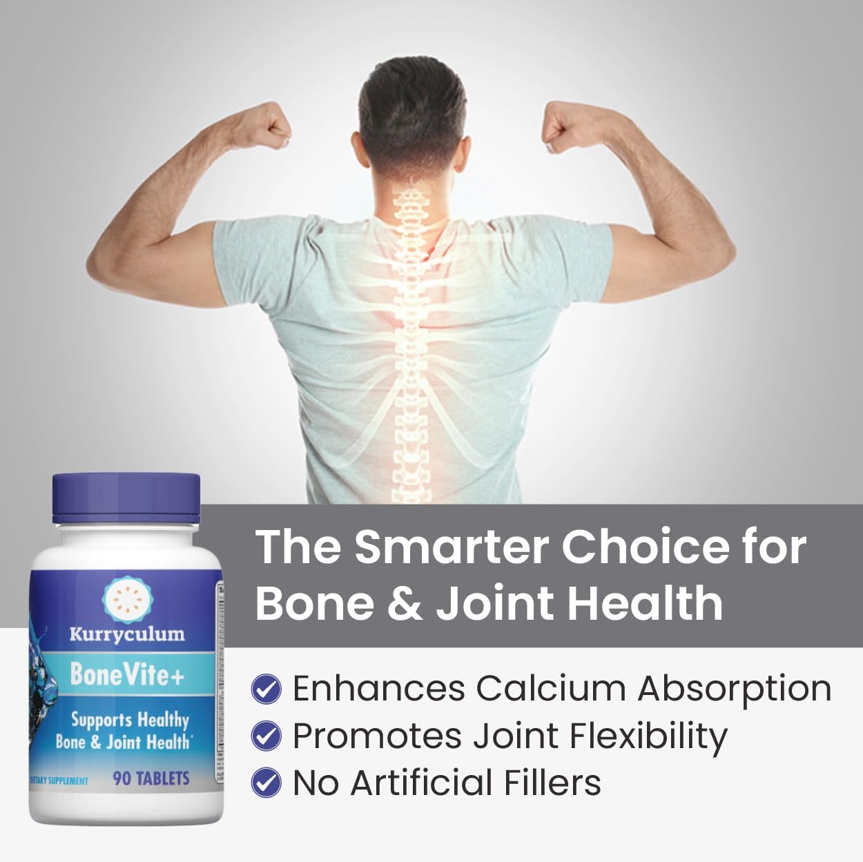 Kurryculum BoneVite+ Glucosamine Chondroitin MSM 90 Tablets