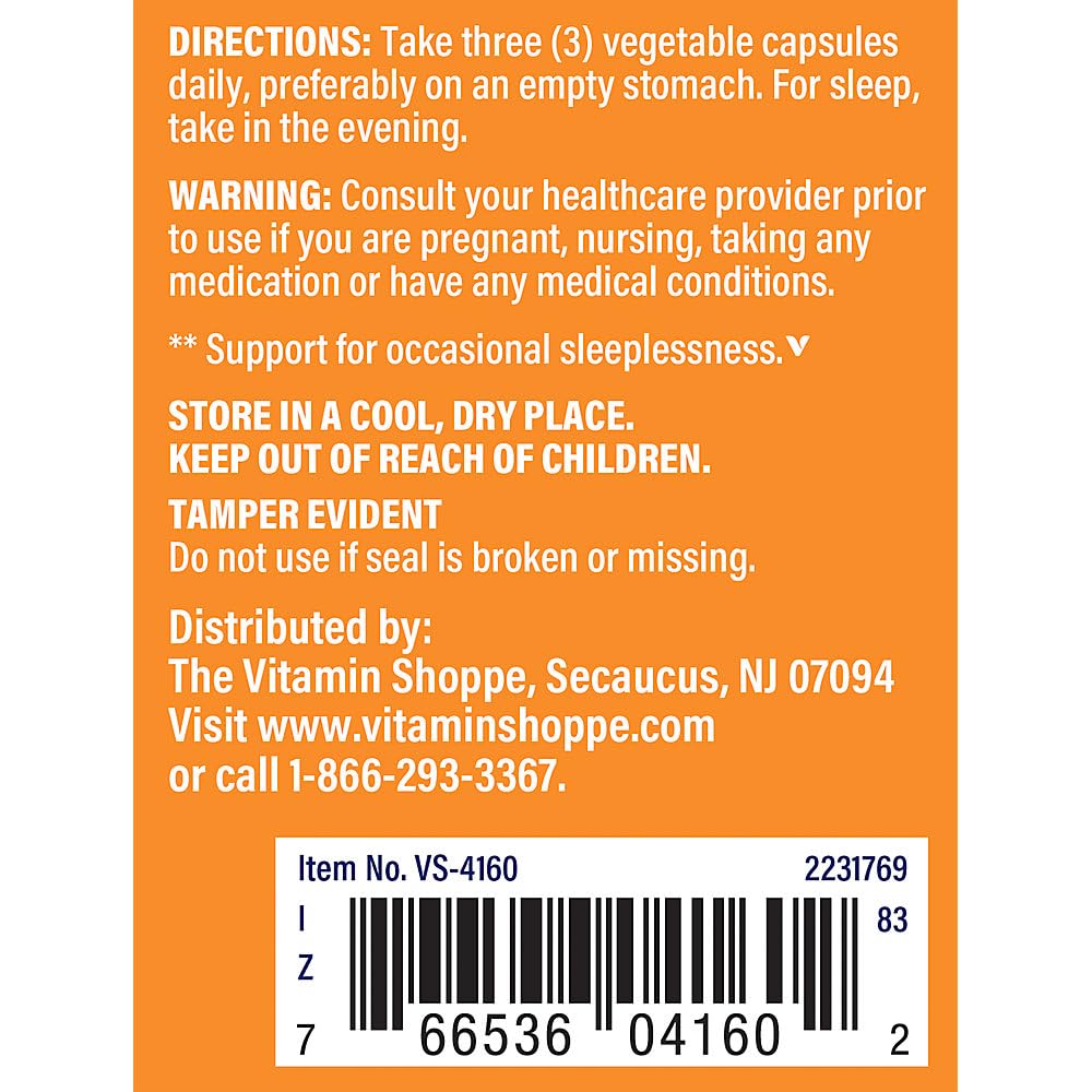 The Vitamin Shoppe Glycine Capsule 100 Count