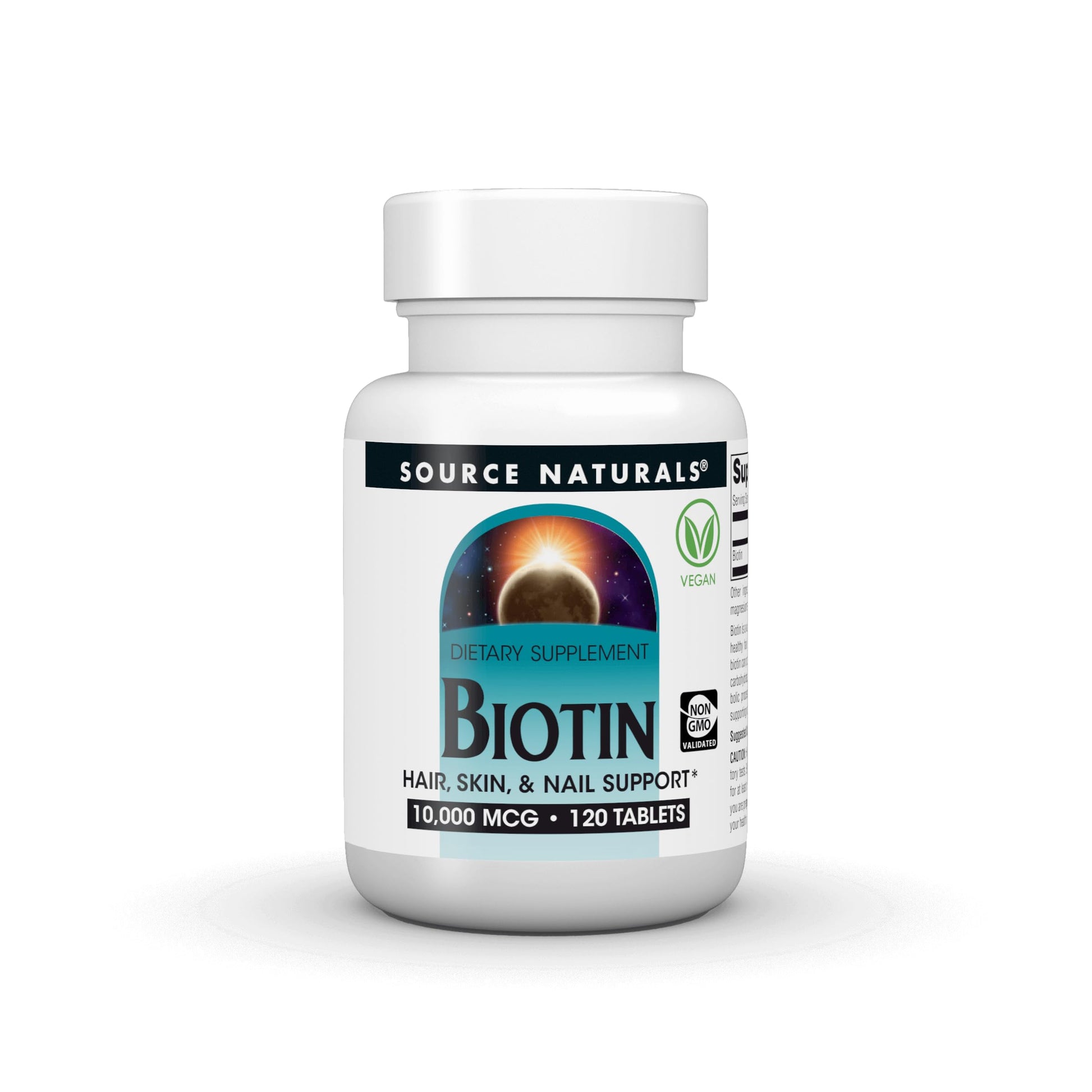 Source Naturals Biotin Hair, Skin, and Nail Support 10,000 mcg Tablets, 120 Tablets