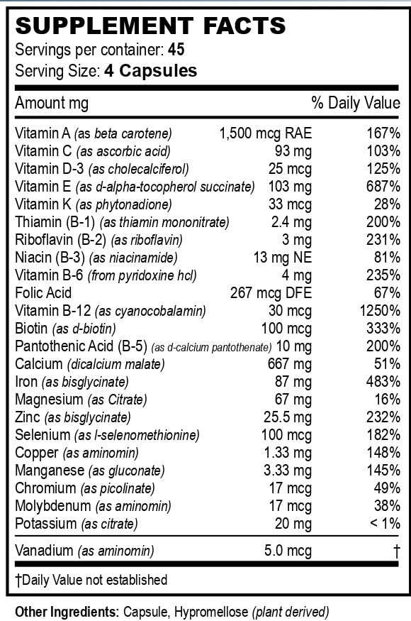 Vita4Life Bariatric Multivitamins Multi-Plus Formula Capsule, 180 Capsules