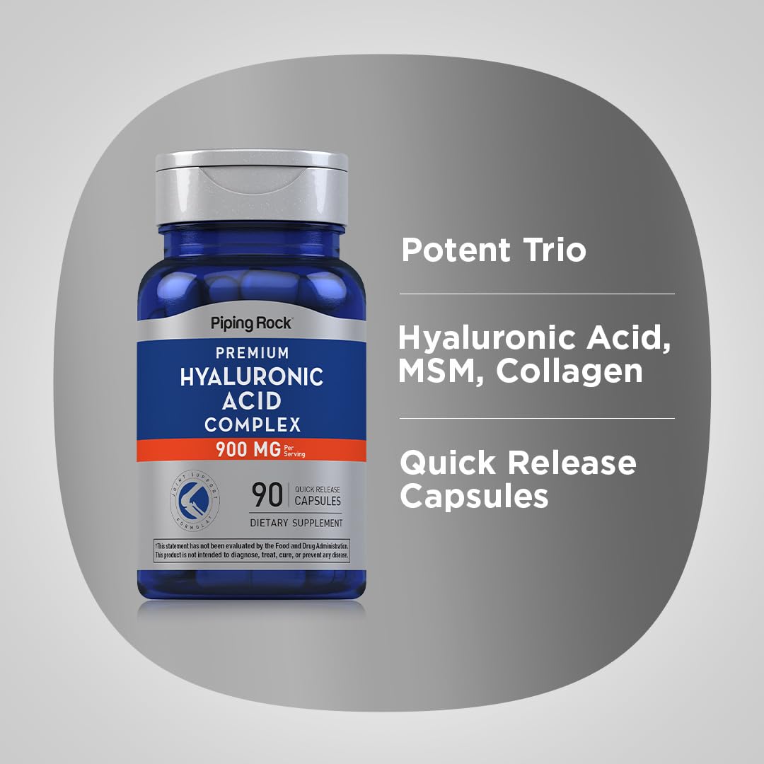 Piping Rock Hyaluronic Acid Supplement 900mg 90 Capsules