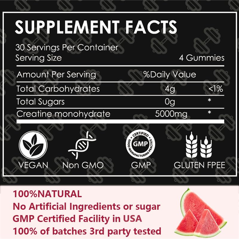 MOSEA ELEMENTS Creatine Monohydrate Gummies, 120 Count