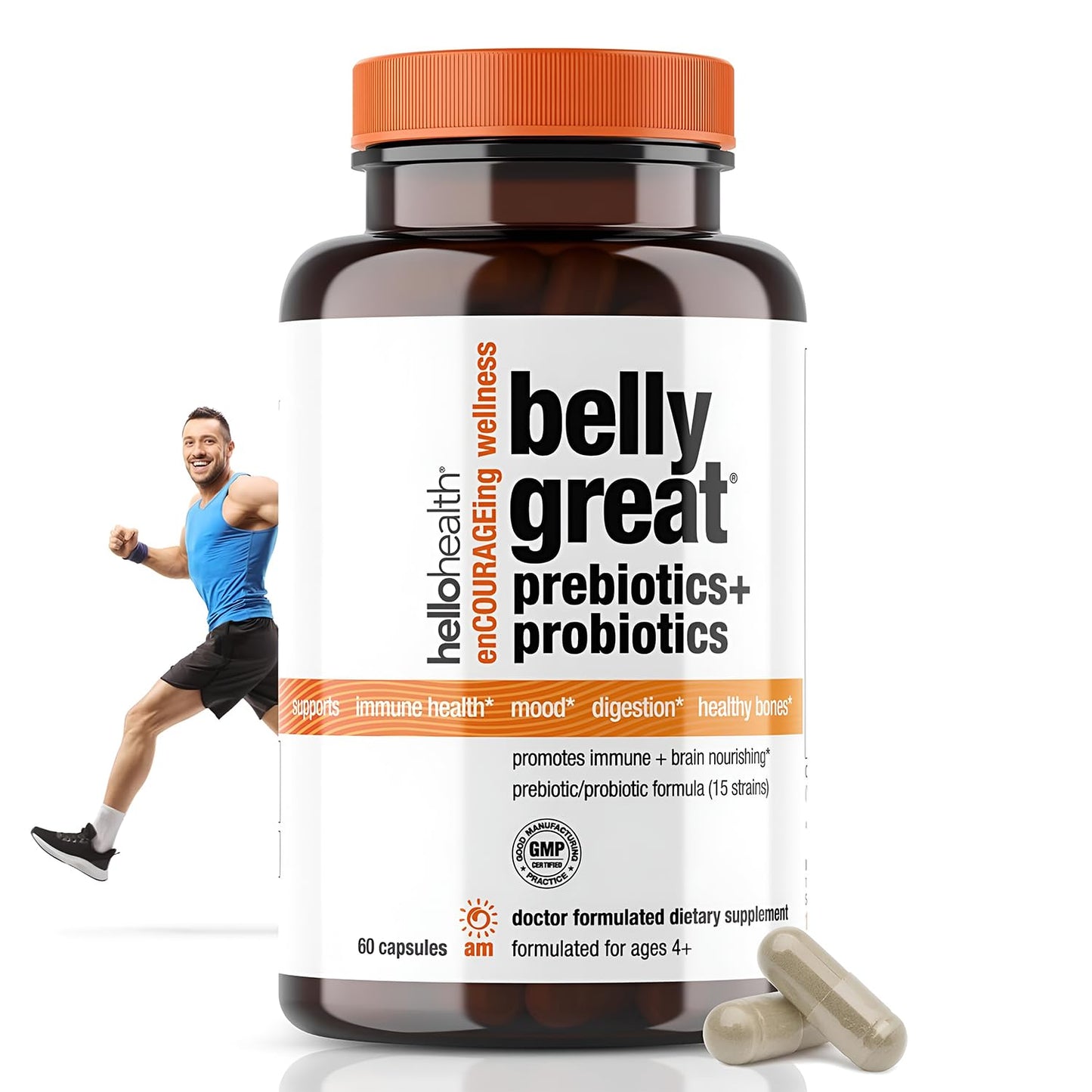 HELLO HEALTH Daily Probiotic for Women, Men + Kids Capsule 60 Count