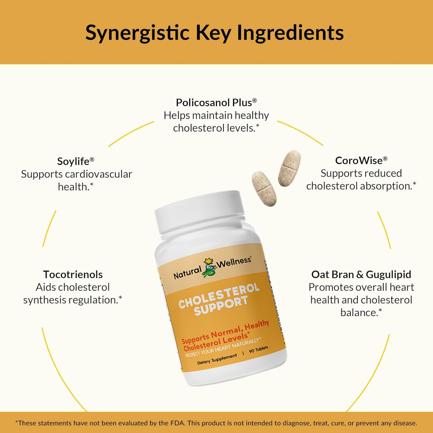 Natural Wellness Cholesterol Support Tablets 1 Count