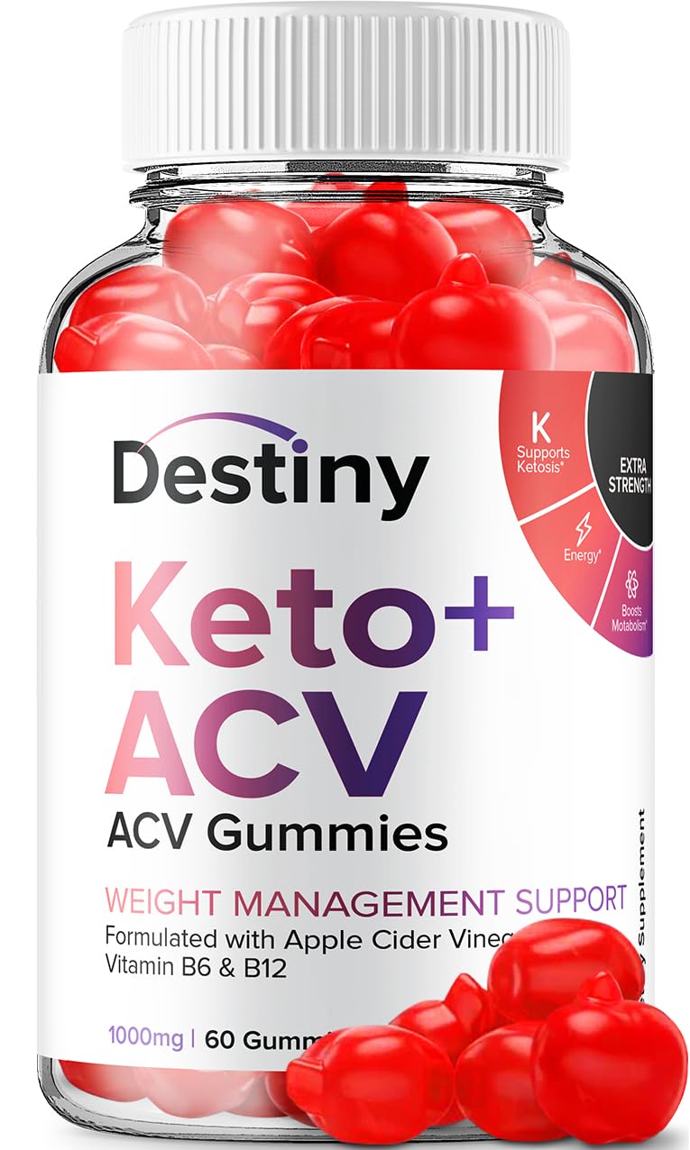 Indelo Destiny Keto ACV Gummies - Advanced Formula Destiny Keto Plus ACV Gummies, Weight Management, Destiny ACV Dietary Supplement for Men and Women, 60 Gummies