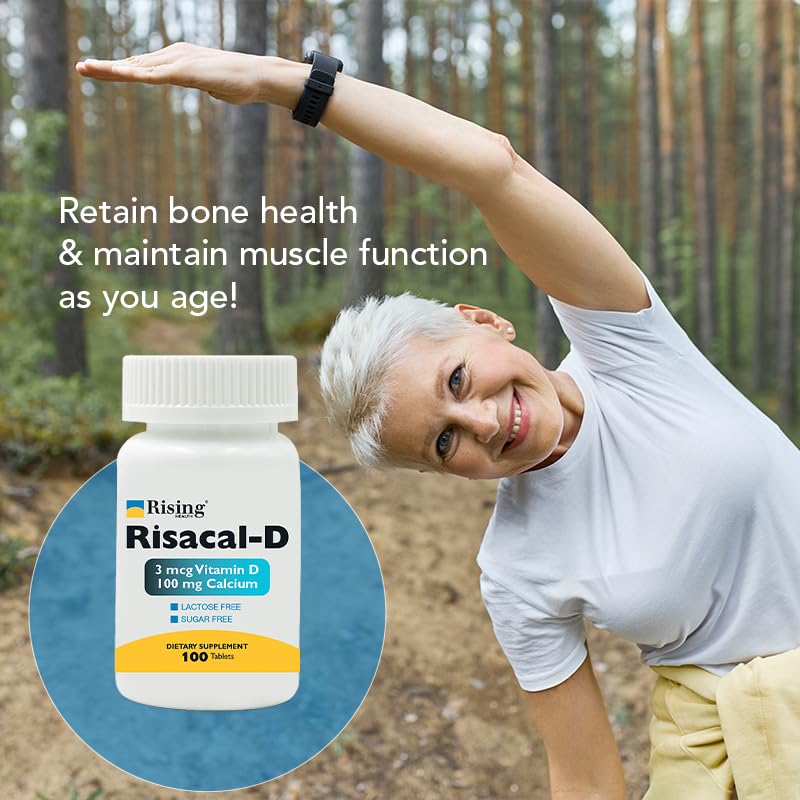 Rising Risacal-D Vitamin D3 & Calcium Supplement Tablet, 100 Tablets