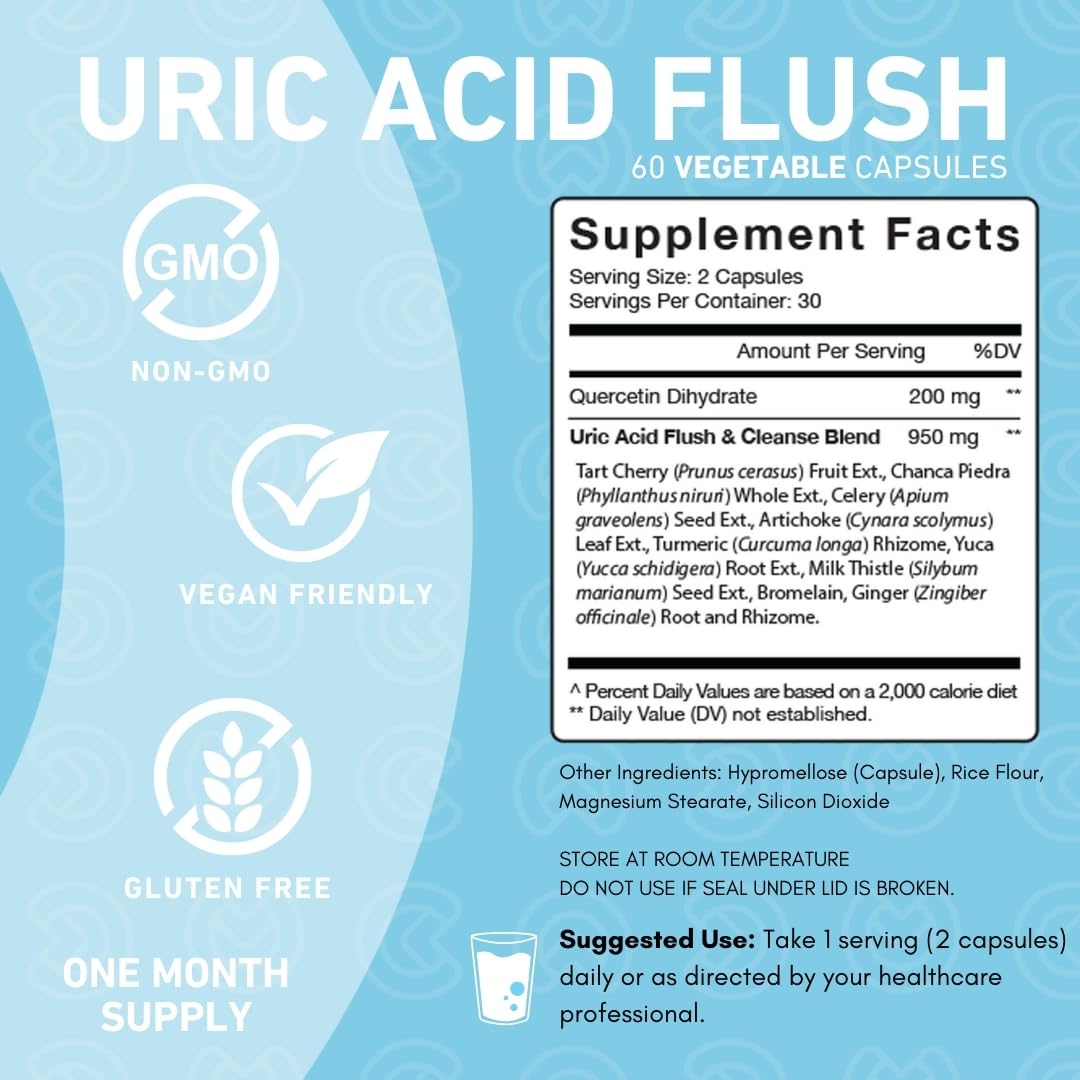 PUREFINITY Uric Acid Flush & Cleanse Capsules 60 Count