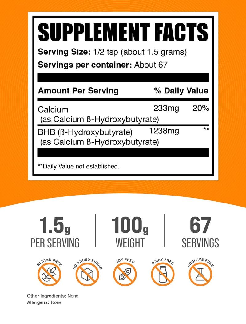 BulkSupplements Calcium BHB Powder, 3.5 oz
