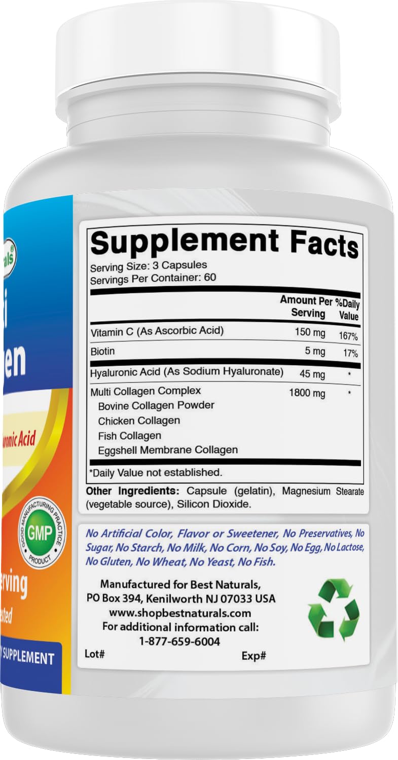 Best Naturals Multi Collagen 2000mg Capsules 180 Count
