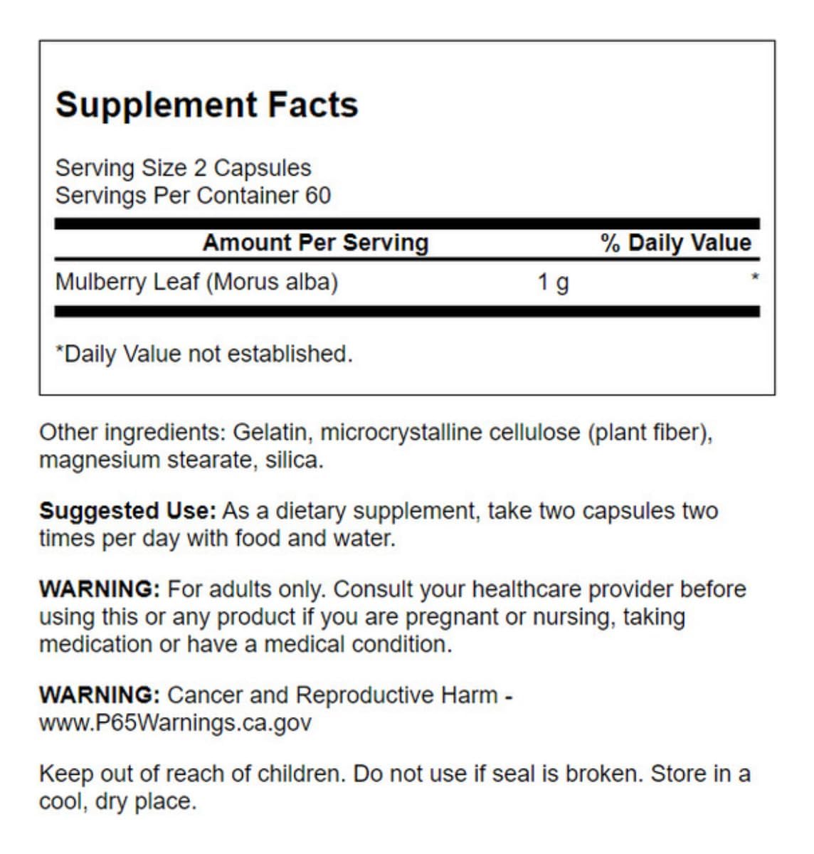 Swanson Full Spectrum Mulberry Leaf Herbal Supplement 500 mg Capsules, 120 Count