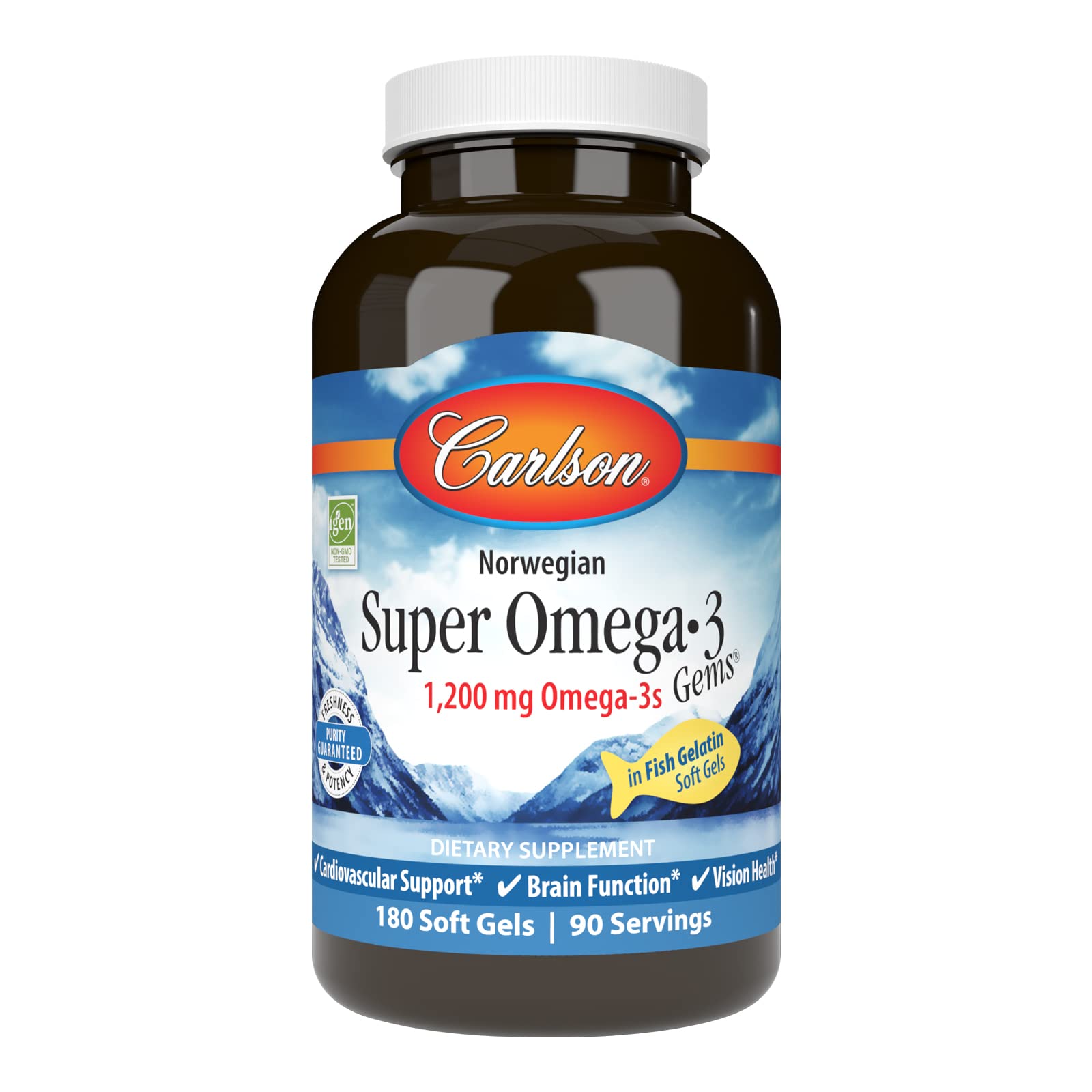 Carlson Super Omega-3 Gems Softgels 180 Count