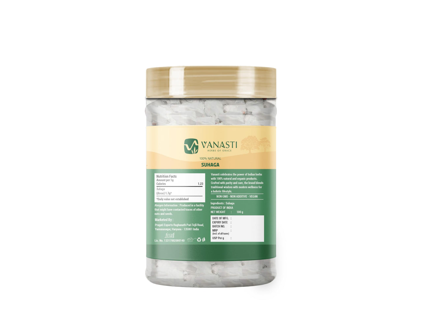 VANASTI Suhaga Tankan Bhasma Borax Powder 3.52 Ounce