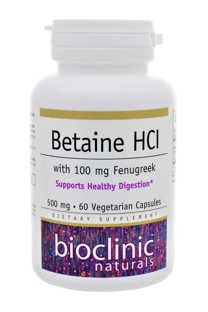 Bioclinic Naturals Betaine HCL with Fenugreek Capsules, 60 Capsules