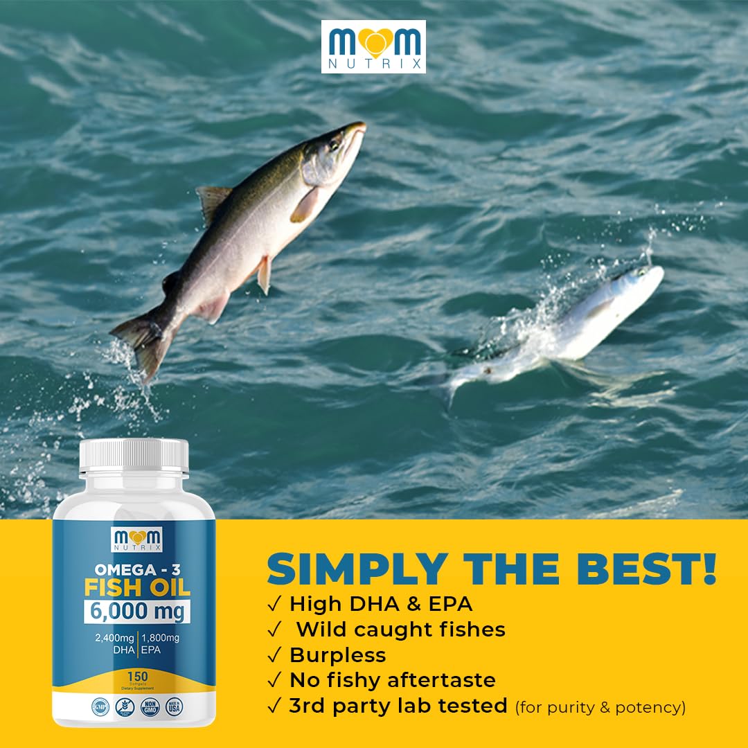 MOM NUTRIX Omega 3 Fish Oil with Maximum EPA DHA Softgels 150