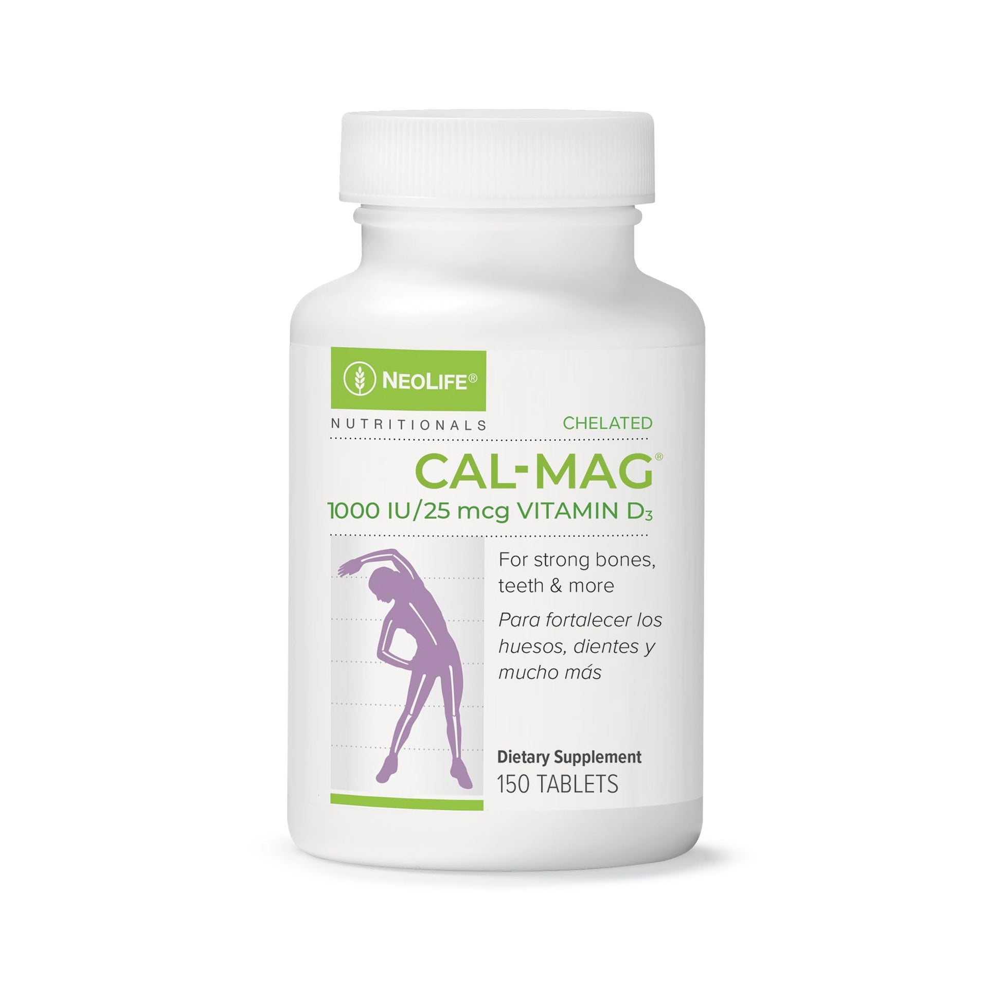 NeoLife Chelated Cal-Mag Tablets with 1000 IU Vitamin D3 - Bone, Heart, and Muscle Function, Vitamin D, Double Amino Acid Chelation for Ideal Absorption, 150 Tablets