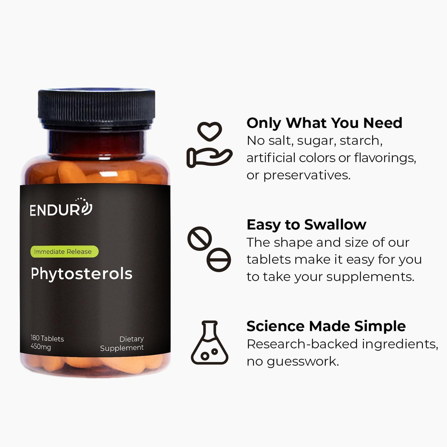 Endurance Products ENDUR Phytosterols Plant Sterols Complex 450 mg Capsules 180 Count