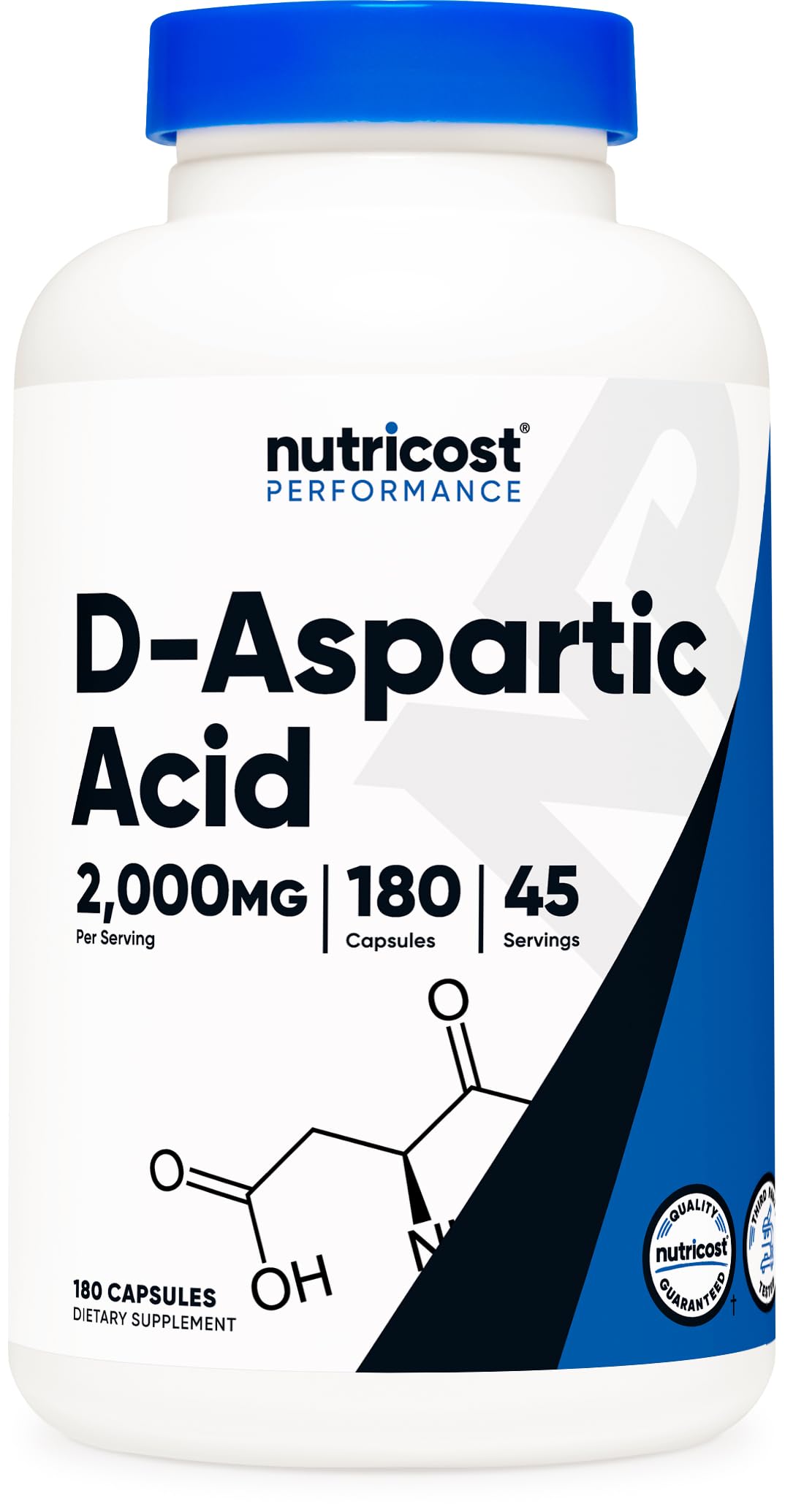 Nutricost D-Aspartic Acid (DAA) Capsules, 180 Capsules