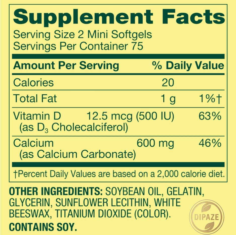Generic Calcium Plus with Vitamin D3 600 mg Softgels, 150 Softgels