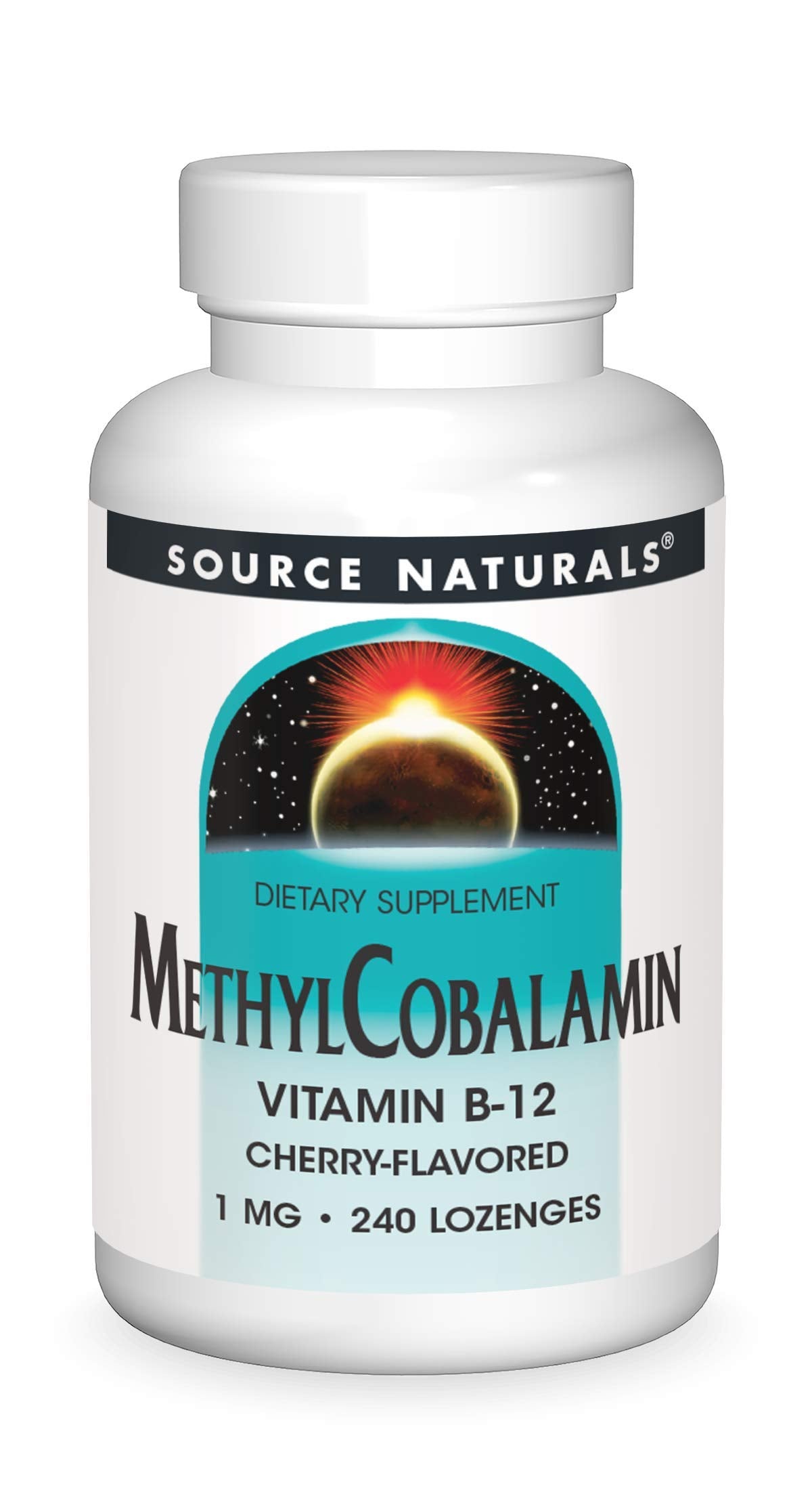Source Naturals MethylCobalamin Vitamin B-12 Cherry-Flavored Lozenges, 1 mg, 240 Lozenges