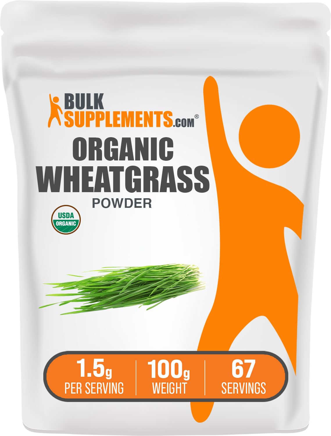 BulkSupplements Organic Wheatgrass Powder, 35.27 oz, Pack of 5