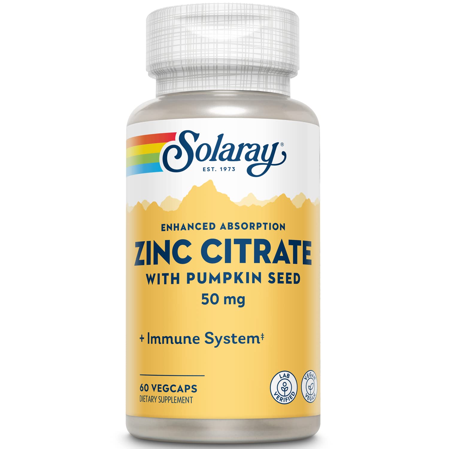 Solaray Zinc Citrate 50mg Capsule, 60 Count