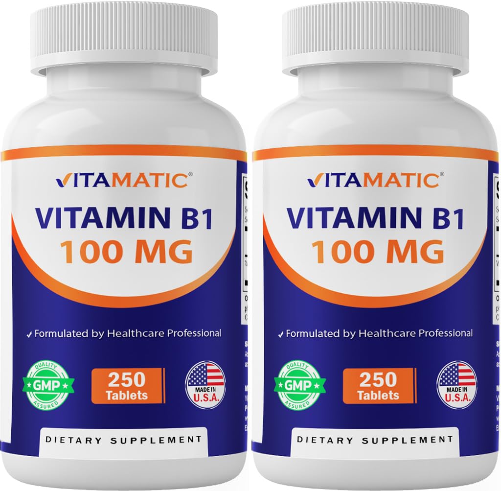 Vitamatic Vitamin B1 Thiamine Mononitrate 100mg, Tablets, 500 Count