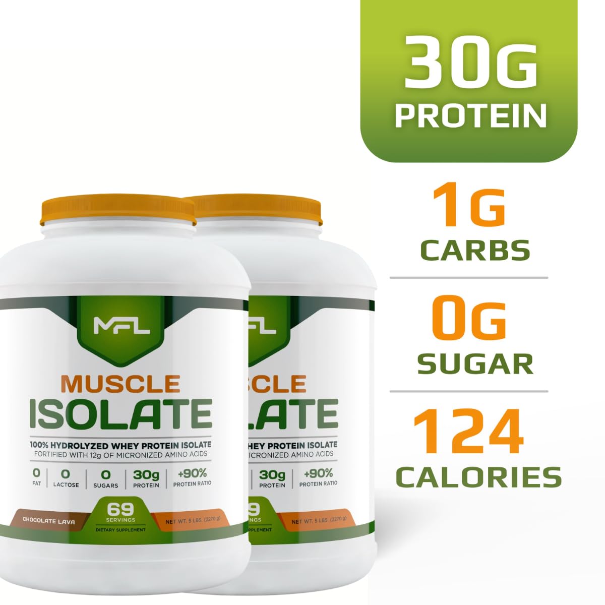 MUSCLE FOOD LABS Muscle Isolate Powder, Chocolate Lava, 160 Servings