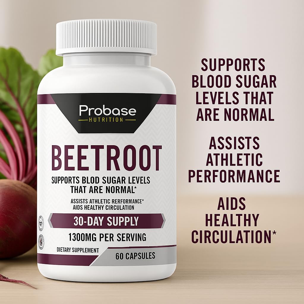 Probase Nutrition Beetroot Capsules, 60 Count