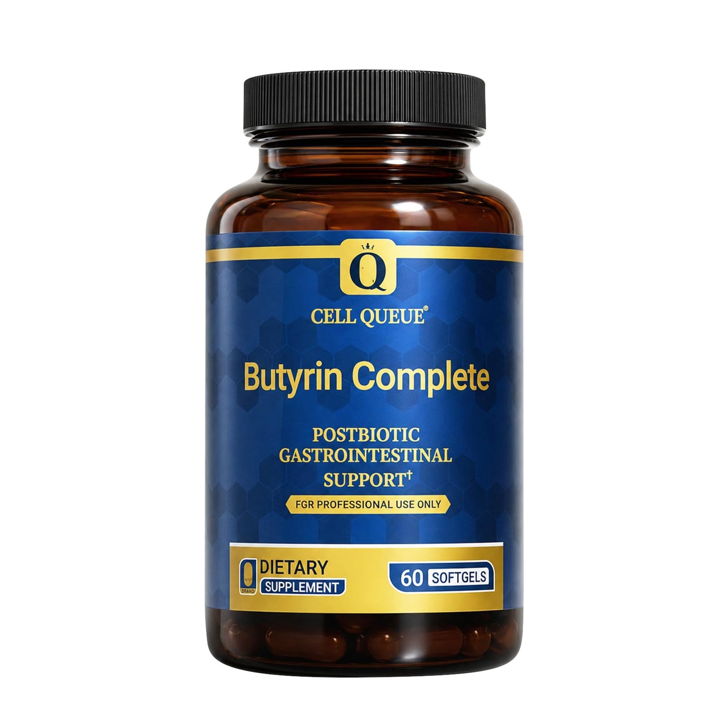 Cellqueue Postbiotic Butyrate with Tributyrin & Black Cumin Oil Softgel 60 Count