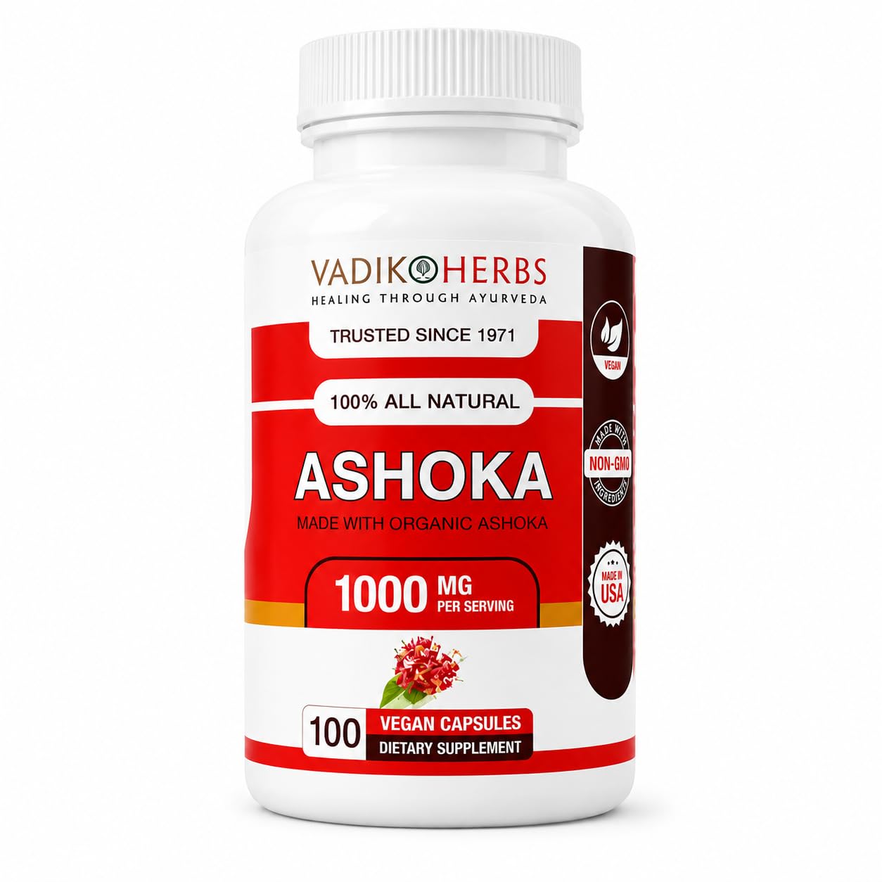 Vadik Herbs Ashoka Bark Capsules, 100 Vegicaps