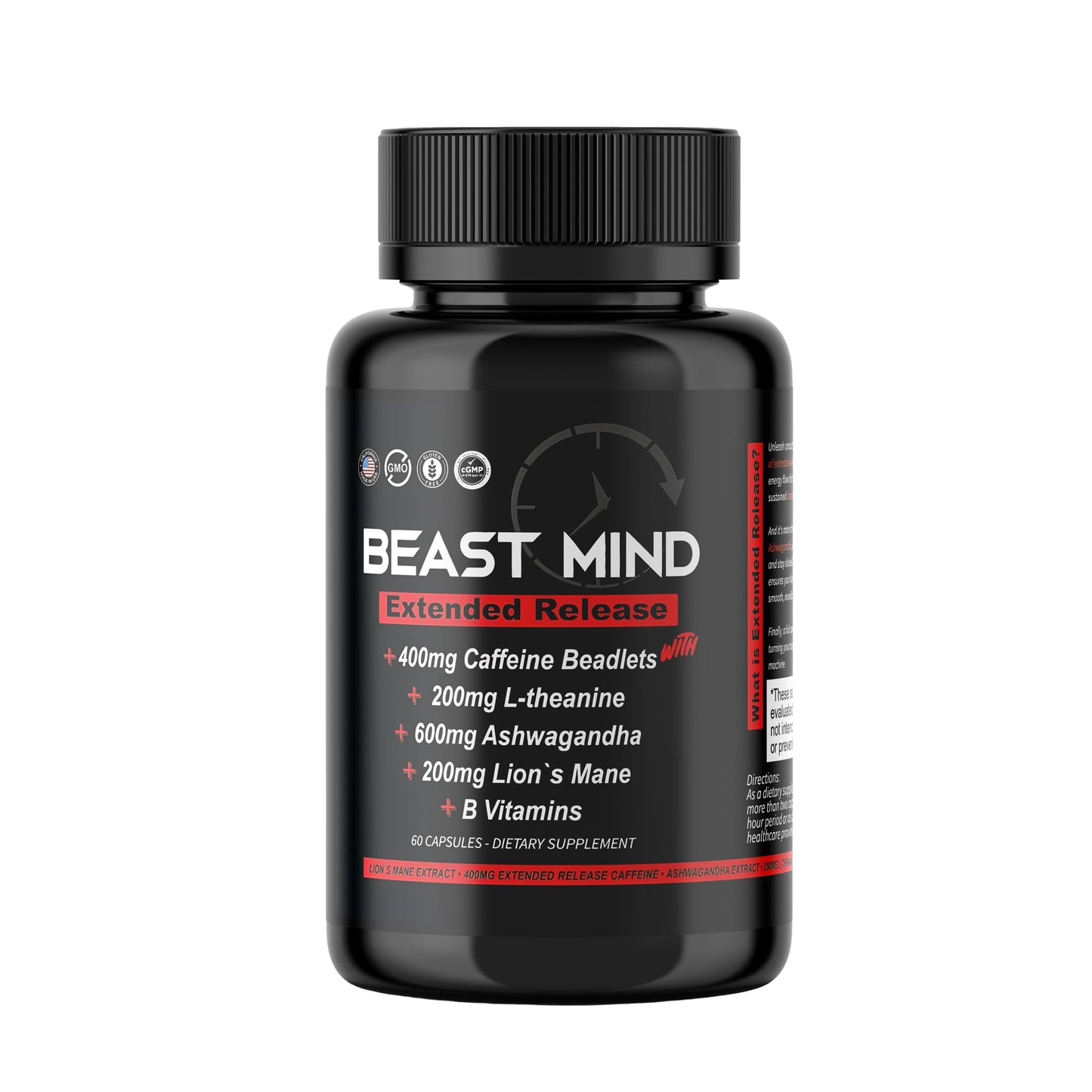 Beast Mind Extended Release Extreme Energy Pills Capsules 60 Count