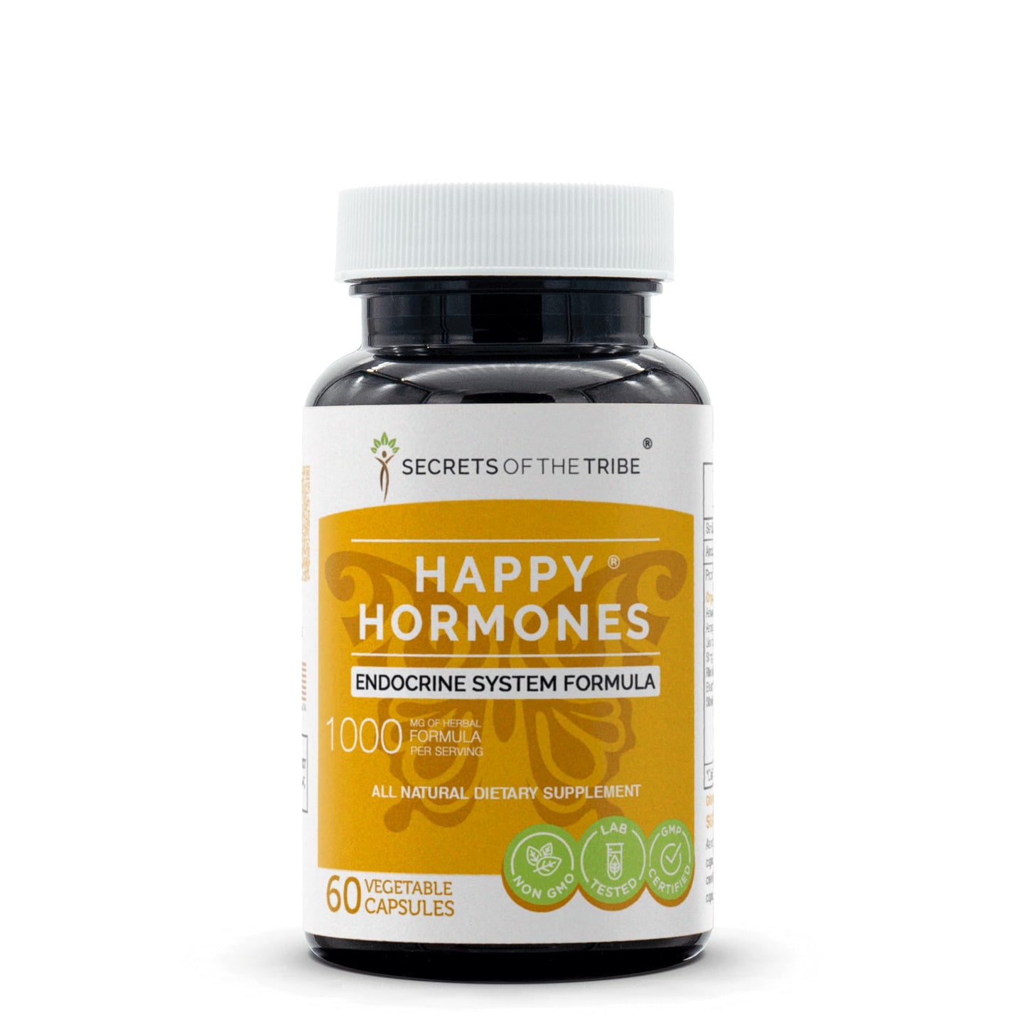 Secrets of the Tribe Happy Hormones, Endocrine System Formula, Herbal Supplement Blend 60 Capsules