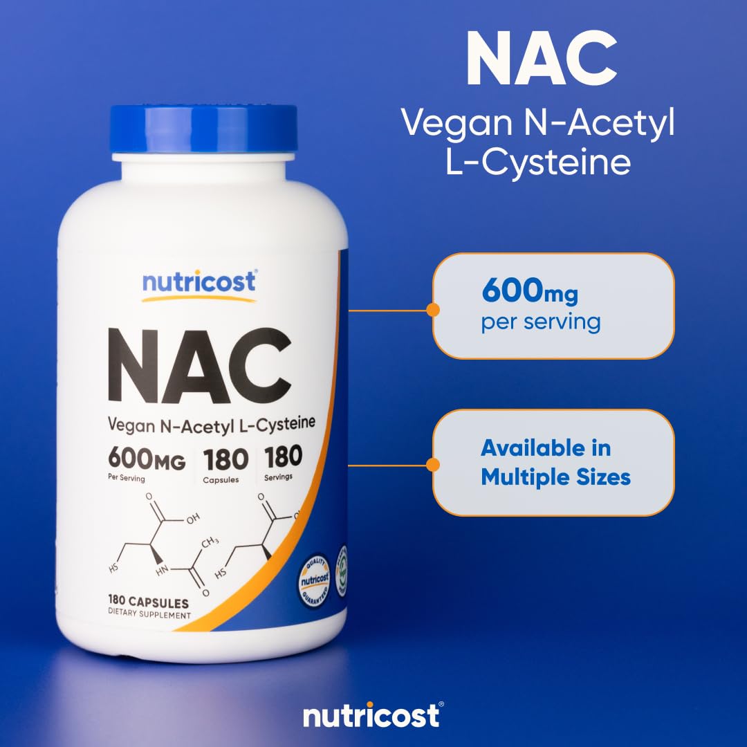 Nutricost N-Acetyl L-Cysteine (NAC) 600mg, 360 Capsules