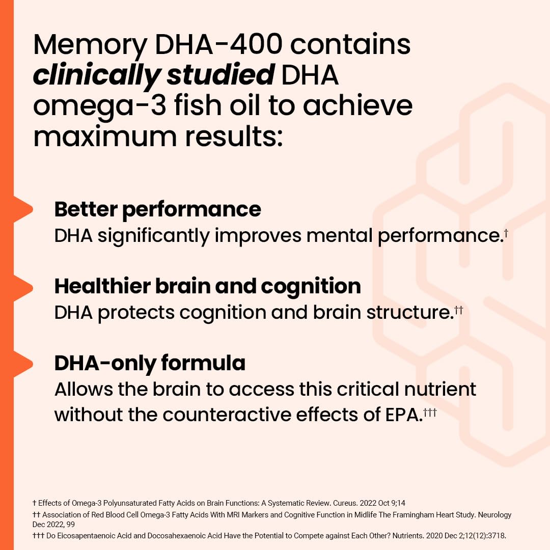 LifeSeasons NeuroQ Memory DHA-400 Omega-3 Fish Oil Supplement Softgels 120