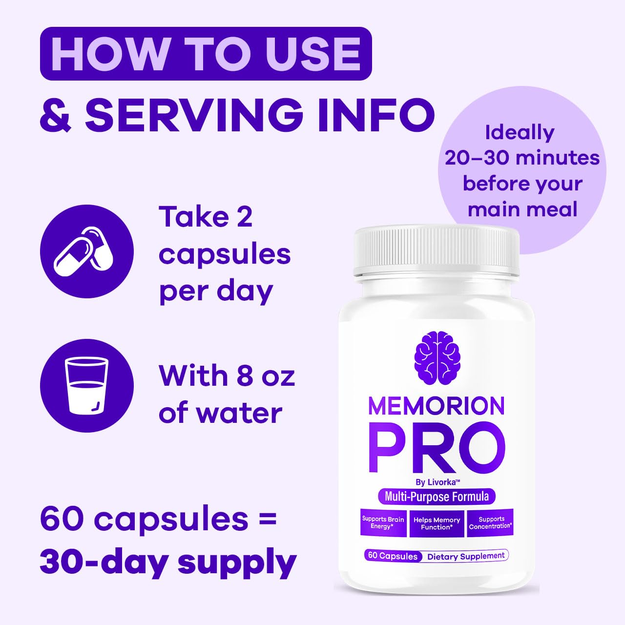 LIVORKA Memorion Pro Multipurpose Capsules 300 Capsules
