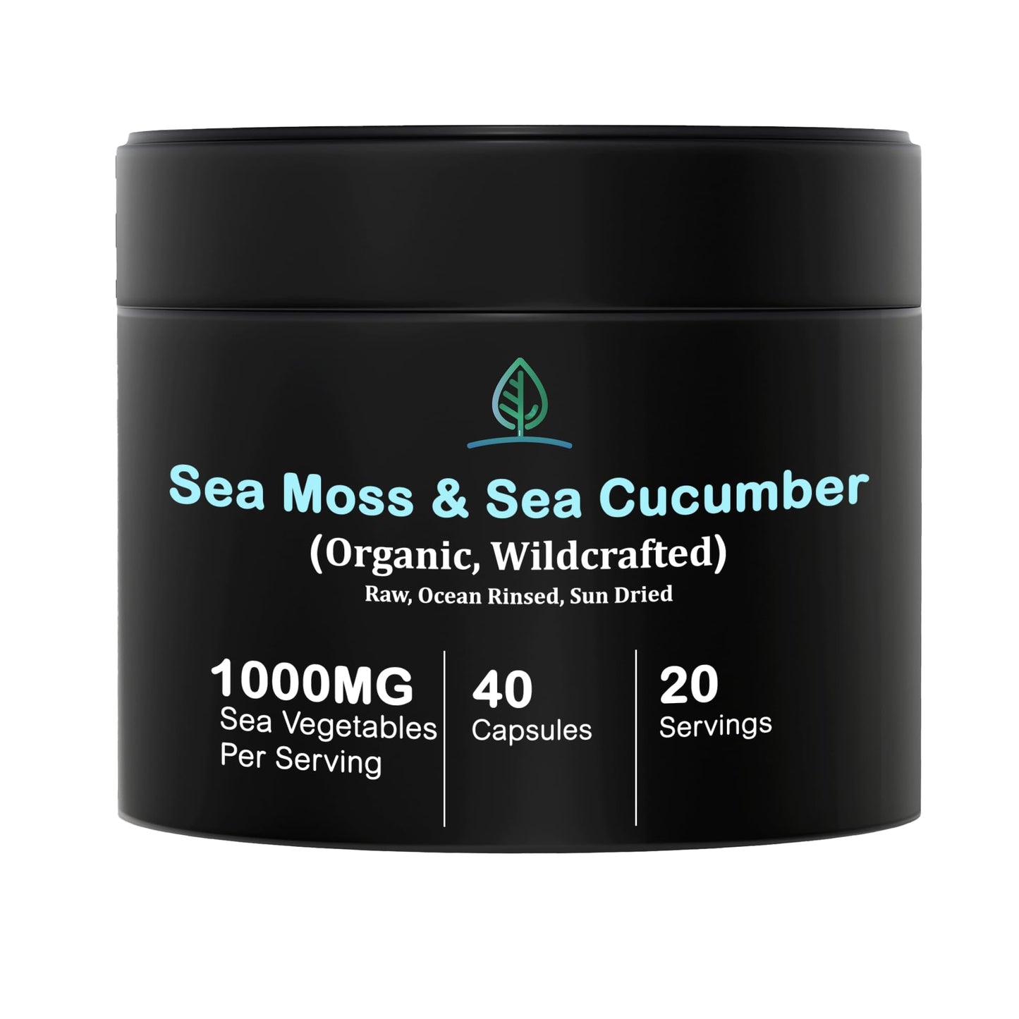 Holistic Bin 1000mg Purple Sea Moss Capsules with Sea Cucumber, 40 Count