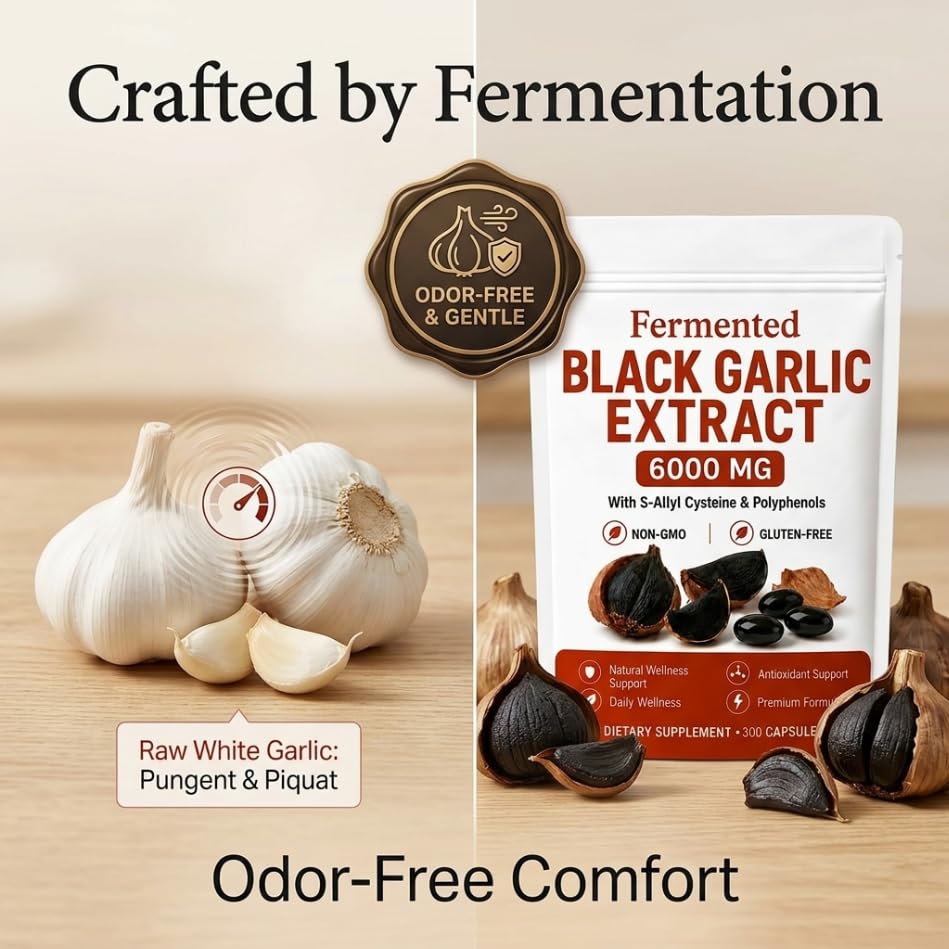 LANZF Fermented Black Garlic Extract Softgel 300 Count