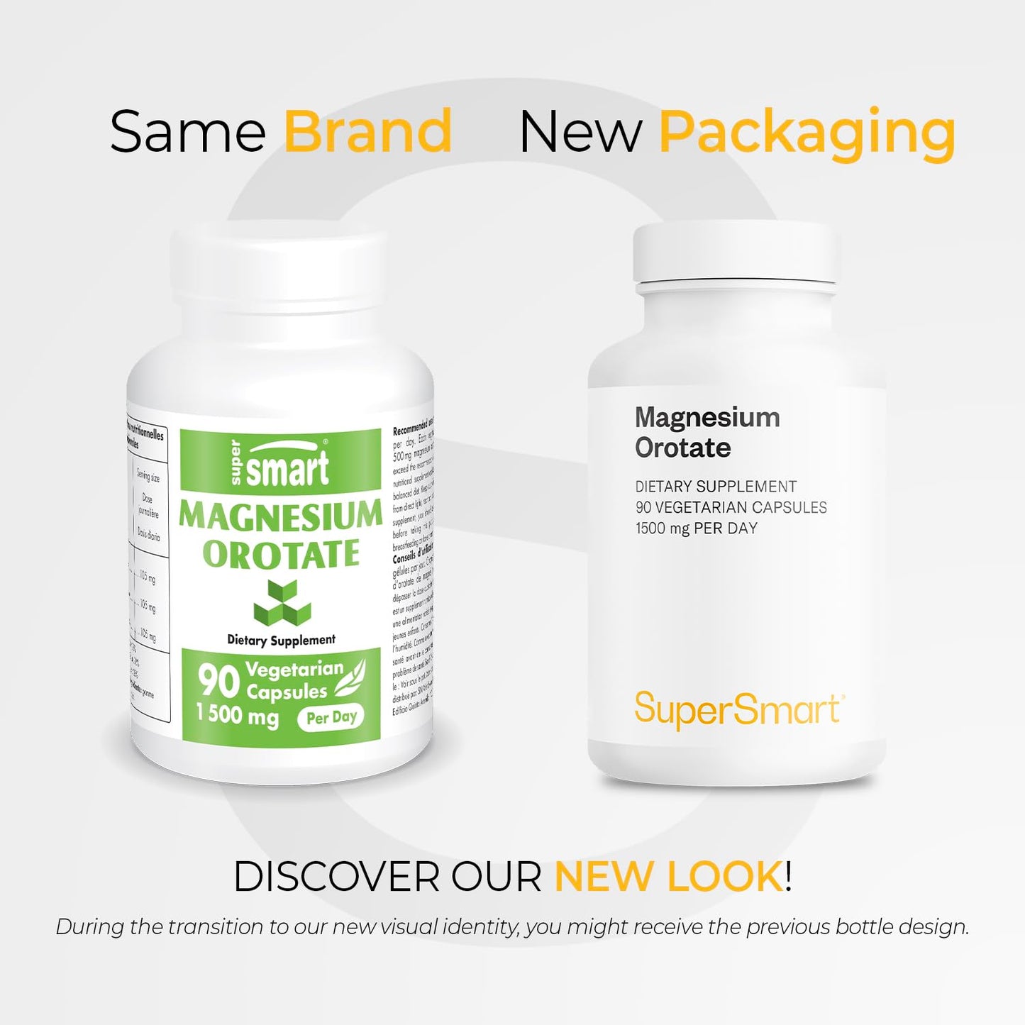 Supersmart Magnesium Orotate 1500mg per Day - High Absorption Magnesium Supplement, Non-GMO & Gluten Free, 90 Capsules