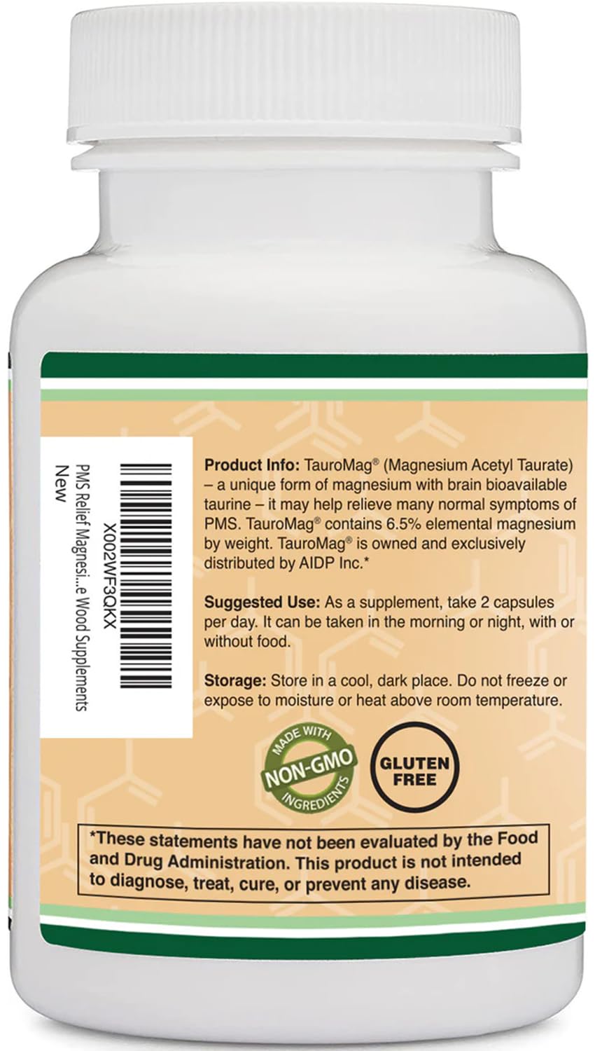 Double Wood Supplements Magnesium Acetyl-Taurate (ATA Mg, TauroMag) 350mg Capsules 60