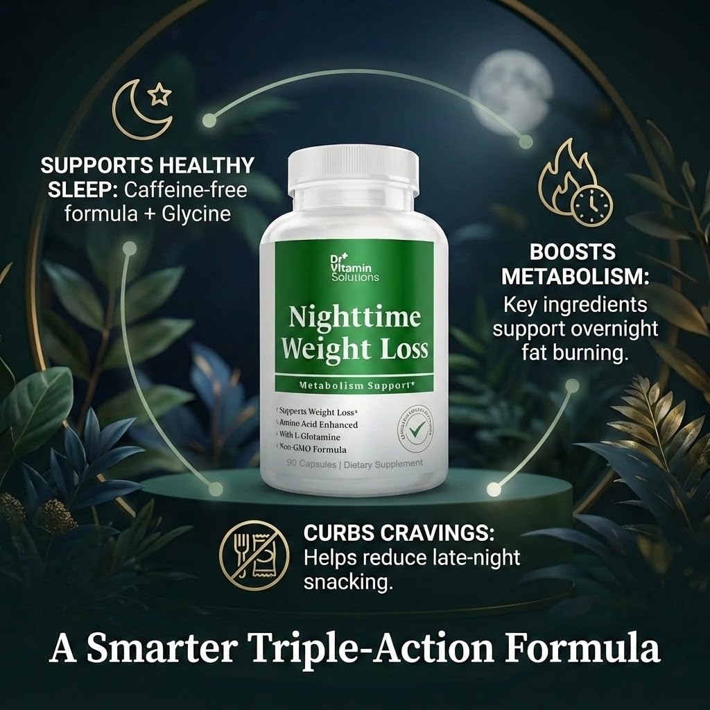 DR VITAMIN SOLUTIONS Nighttime Fat Burner for Women & Men, 90 Capsules