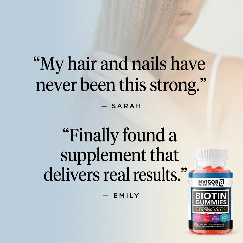 INVIGOR8 Biotin Gummies 10000mcg, 1 Count