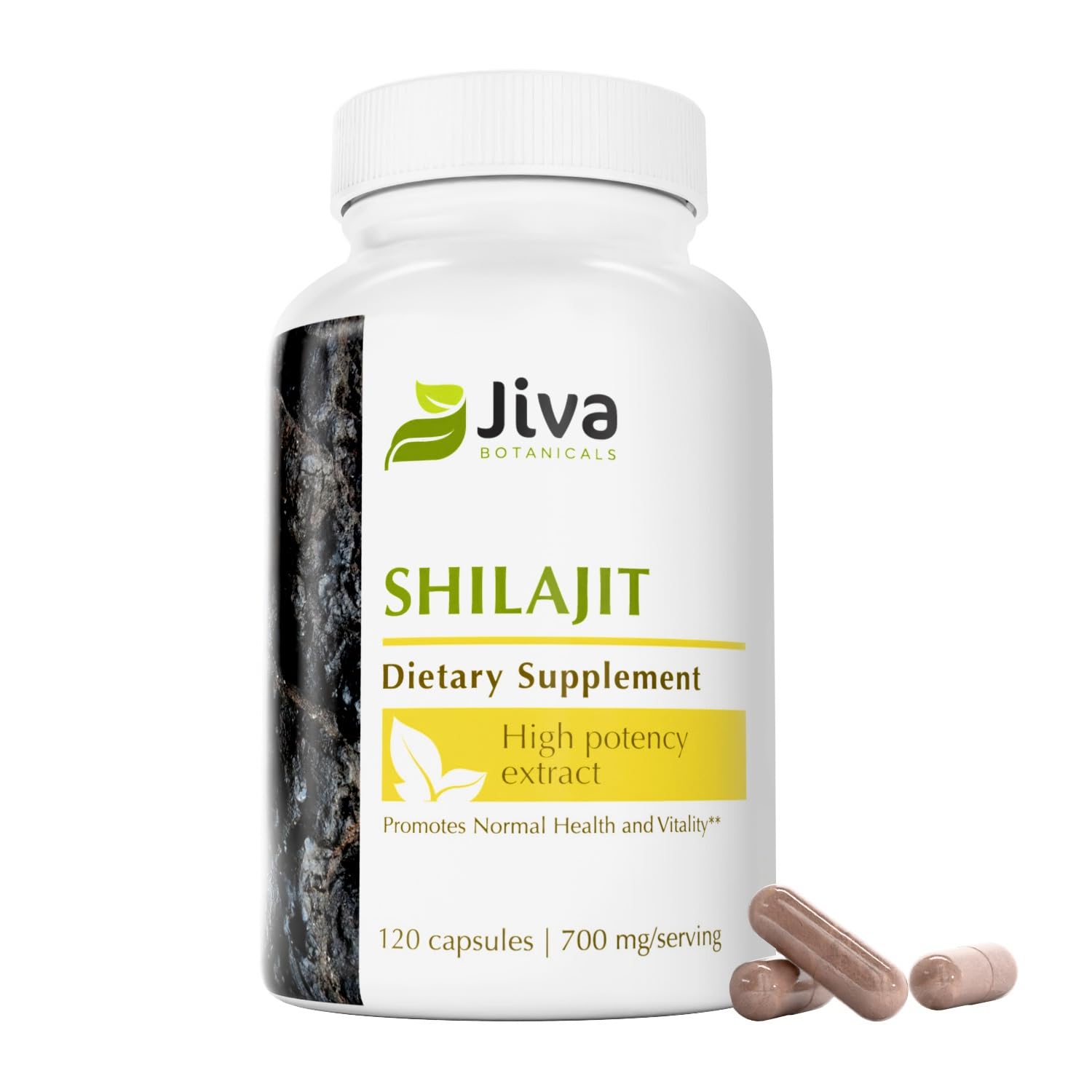 Jiva Botanicals Shilajit Supplement 700 mg Capsule, 120 Count